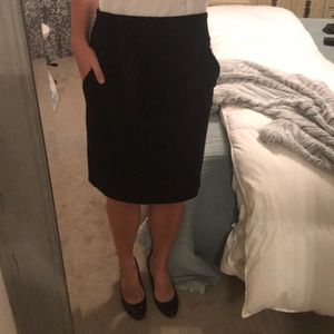 Classic black high waisted pencil skirt